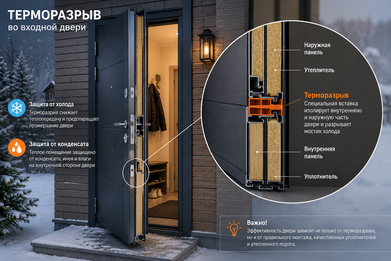 Что такое терморазрыв во входной двери и как он работает